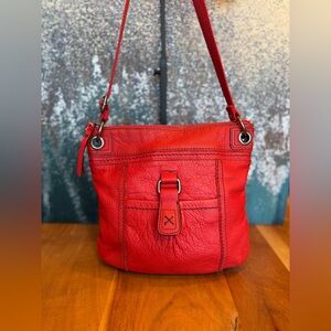 The Sak Kendra Leather Crossbody - Vibrant Red - 2010s Retro Style